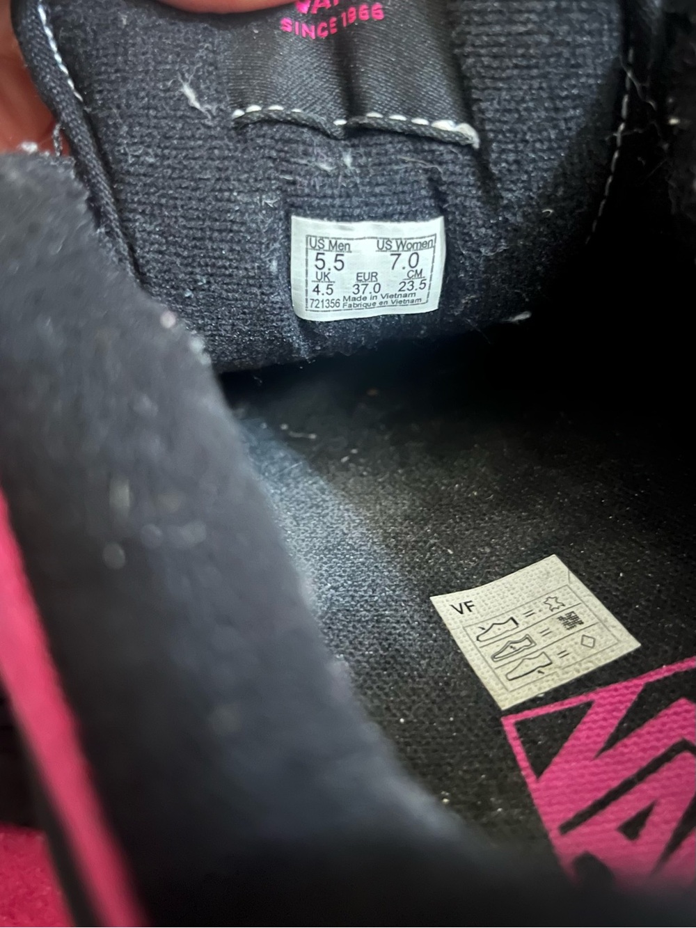 Vans Platform Black and Hot Pink Skate Sneakers 7 - Picture 9 of 10